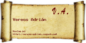 Veress Adrián névjegykártya