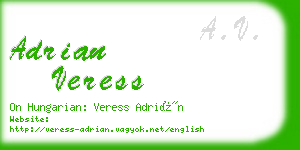 adrian veress business card